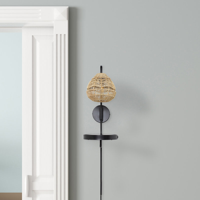 32.75”H Castilla 1-Light Plug-in Black Wallchiere