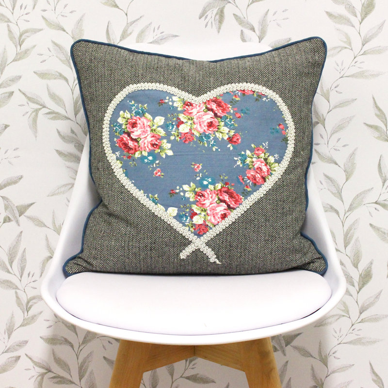 Floral Square Throw Pillow Cover
