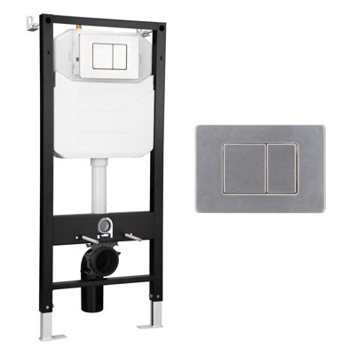 Système de transport de réservoir de toilette encastré mural Vermont avec plaque de chasse double 0,8 / 1,6 GPF