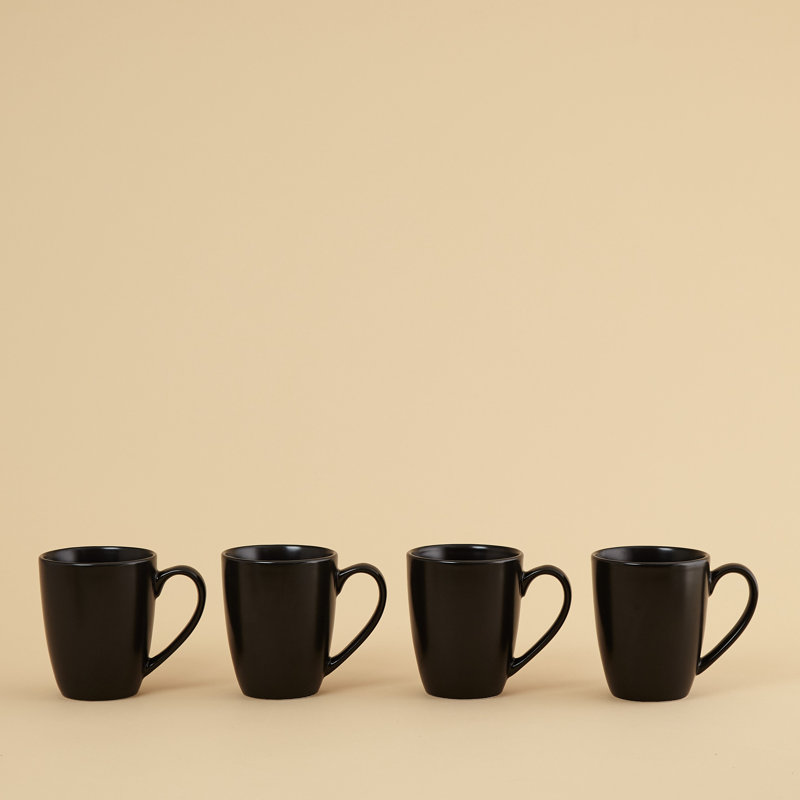 Ensemble de tasses Euro Essential, noir semi-mat