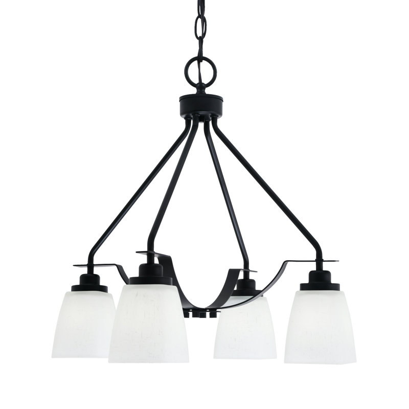 Lustre 4 lumières Odyssey Downlight, Blanc, Noir mat
