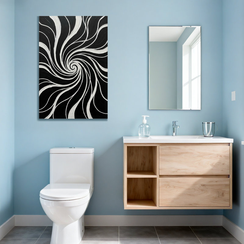 Imprimé tendance noir et blanc, H 30 po x l 20 po