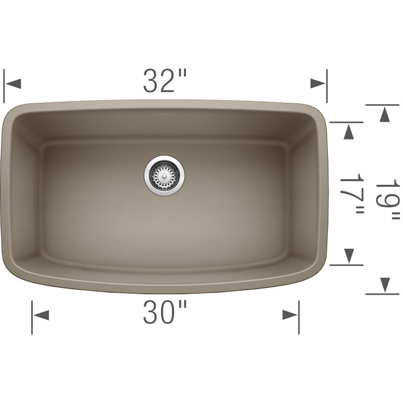 Liven SILGRANIT 25" Single Bowl Dual Mount Laundry Sink - Coal Black, Truffle