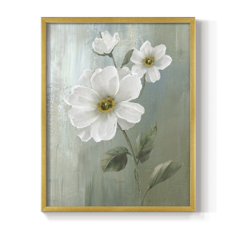 «White Fancy II», reproduction encadrée - bois massif, H 15 po x l 12 po, Doré