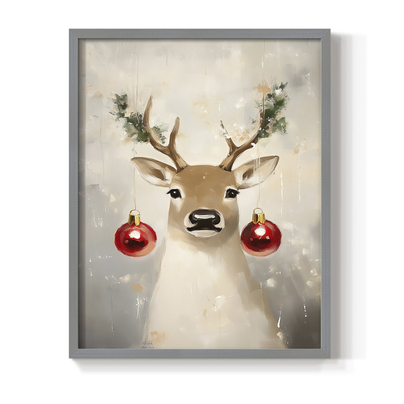 «Christmas Holiday Art», série 2-CLxxvii, reproduction encadrée - bois massif, H 11 po x l 9 po, Gris