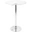 Table de bar ronde à hauteur réglable en acrylique avec base en acier inoxydable pour manger et recevoir