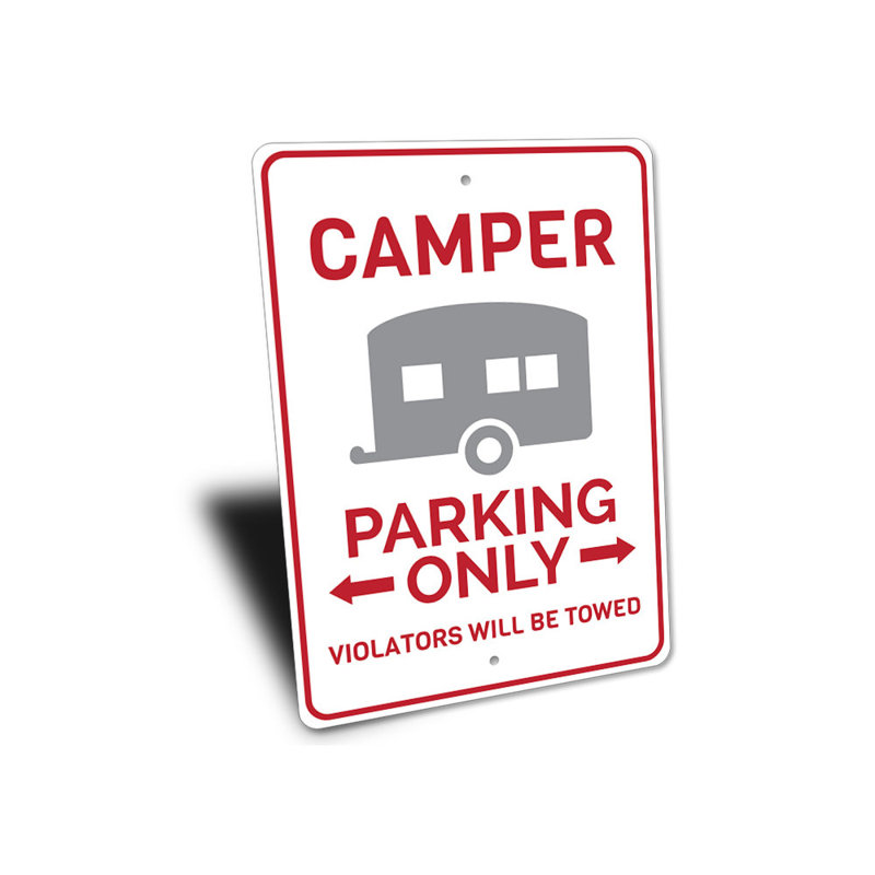 Enseigne en aluminium Camper, H 14 po x l 10 po x P 0,04 po