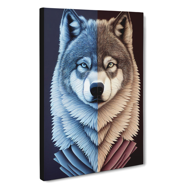 Bust Of The Wolf No.3 - Print, No Matte, 50cm H x 35cm W x 3cm D, Wrapped Canvas