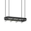 Support suspendu pour casseroles, système gain de place pour la cuisine, fixation au plafond avec 16 crochets en S amovibles, structure métallique robuste, style industriel (brun rustique et noir).-879160732-879160733