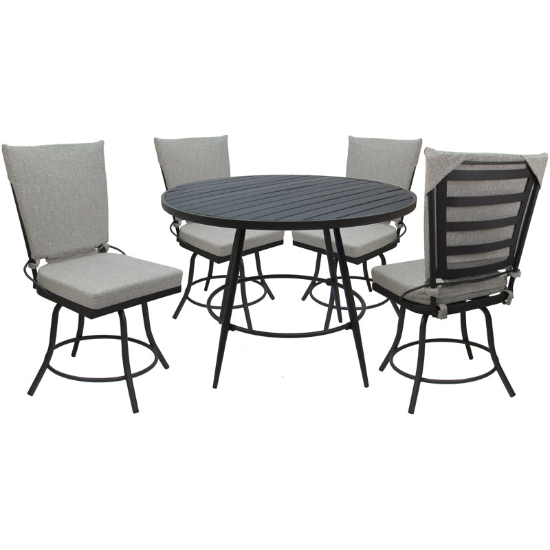 Ensemble repas d'extérieur 42 po Merrile, Structure grise / coussin blanc