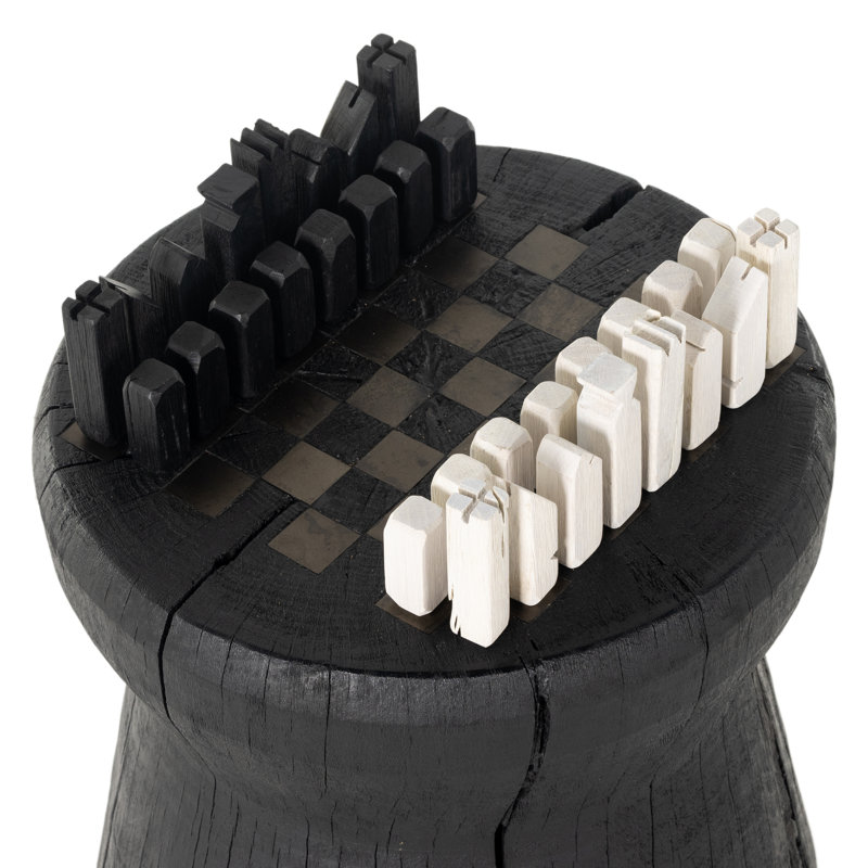 Four Hands 15'' L Game Table, Carbonized Black/Ivory