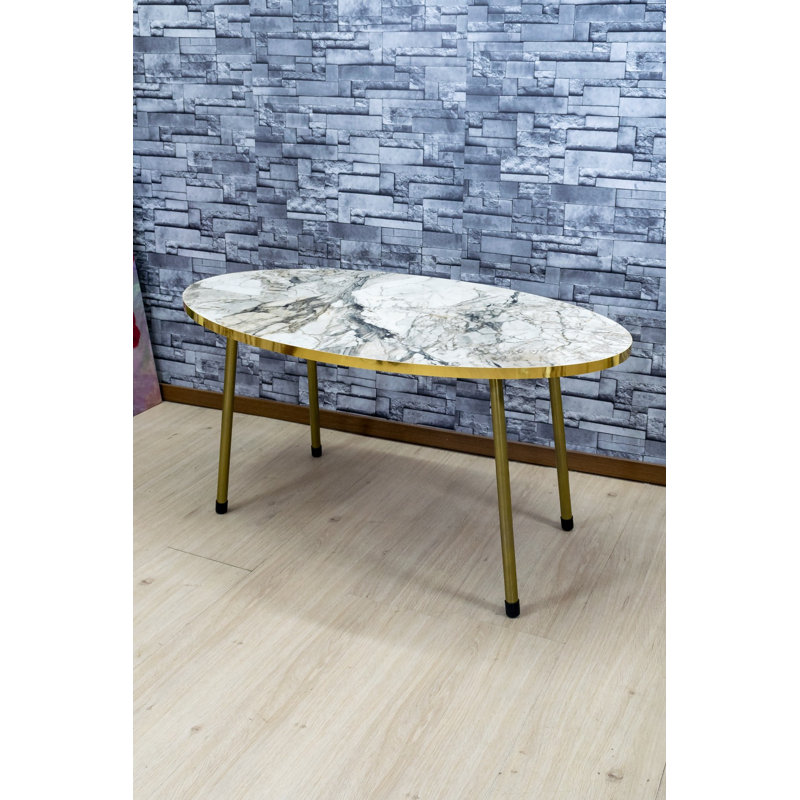 Melany 35cm Console Table, White Marble