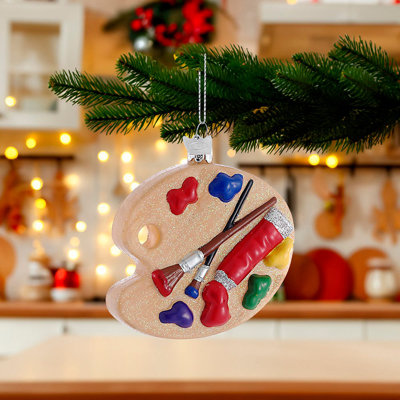 Kurt Adler Noble Gems Glass Ornament for Christmas Tree, Painting Palette