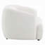 Fauteuil demi-tonneau Luci, coussins en mousse, chenille blanc chatoyant