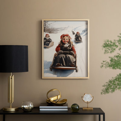 Art des Fêtes de Noël - série 2 - CCLII, reproduction encadrée - bois massif