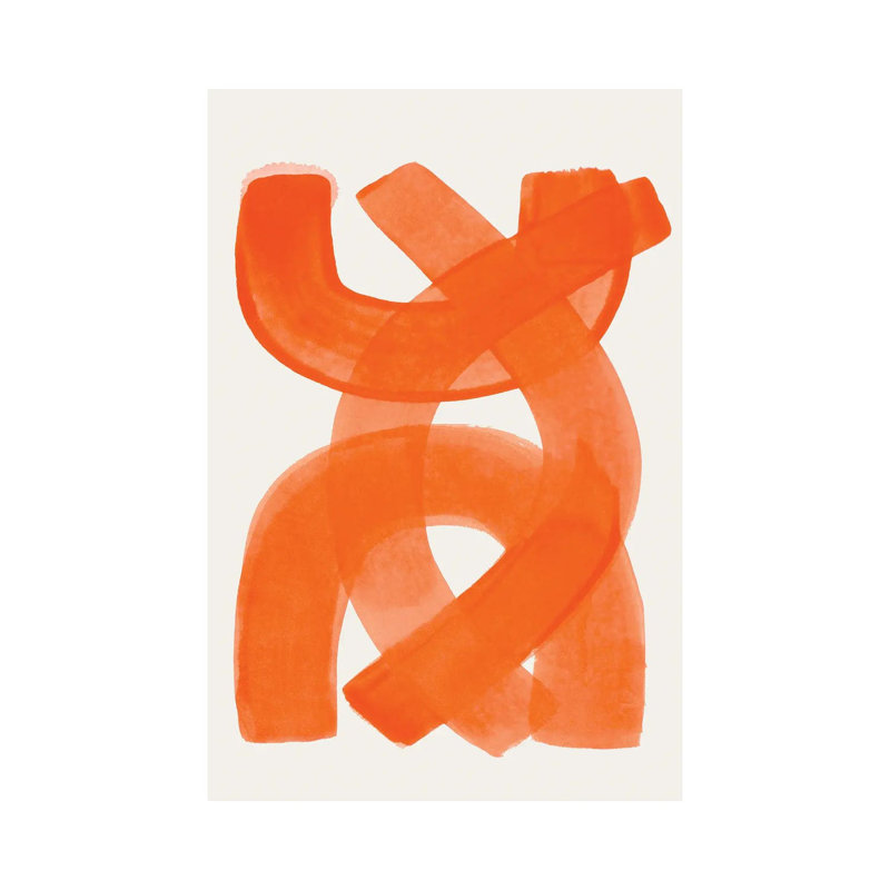 «Orange Brush Strokes» par - Toile tendue, H 26 po x l 18 po x P 1,5 po