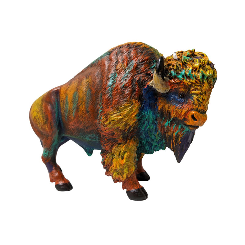 Figurine de bison américain en résine