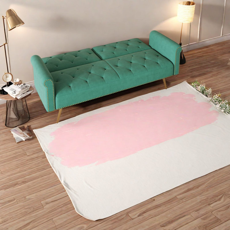 Canapé-lit en velours vert peu encombrant, élégant et fonctionnel pour les petits espaces