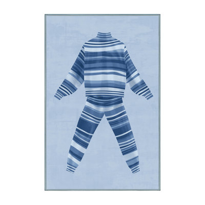 Soft Plush Lulsgate Modern & Contemporary Striped Area Rug in Blue – SkyBlue Binding
