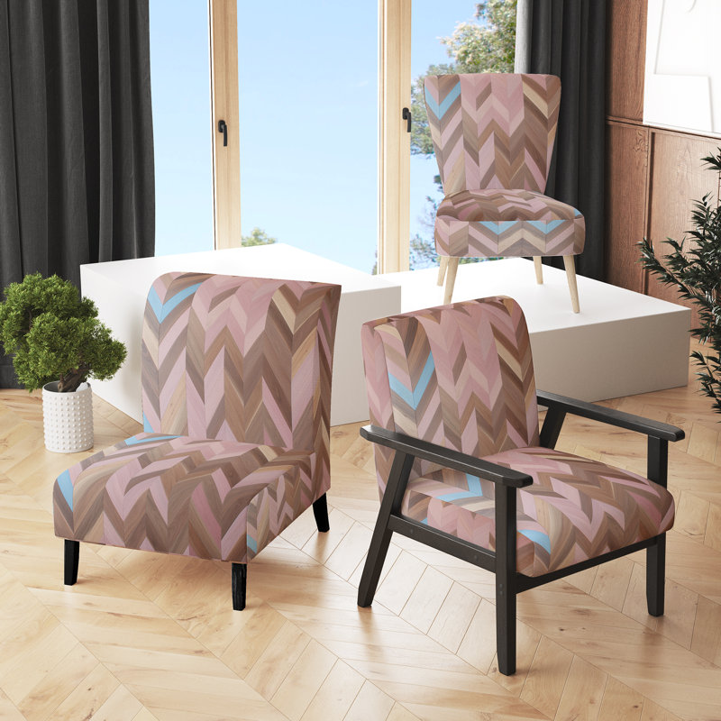 Cantina Upholstered Armchair, Blue/Red Velvet, Black Square Arms
