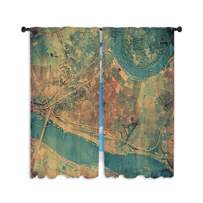 Paire de rideaux obscurcissant en polyester Eunetta