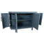 Buffet moderne en bois bleu de 47,2 pouces avec tablettes réglables pour la chambre à coucher, le couloir, la cuisine, l'armoire de la console du salon, 4 portes et l'intérieur de la cuisine