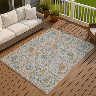 Tapis floral intérieur / extérieur lavable à la machine Chantille ACN2480
