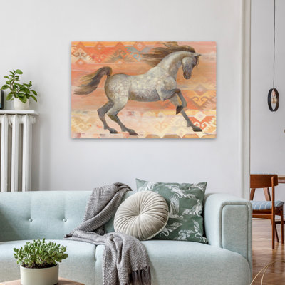 Grande entrée Southwest Boho Blush, animal contemporain gris, beige, boho