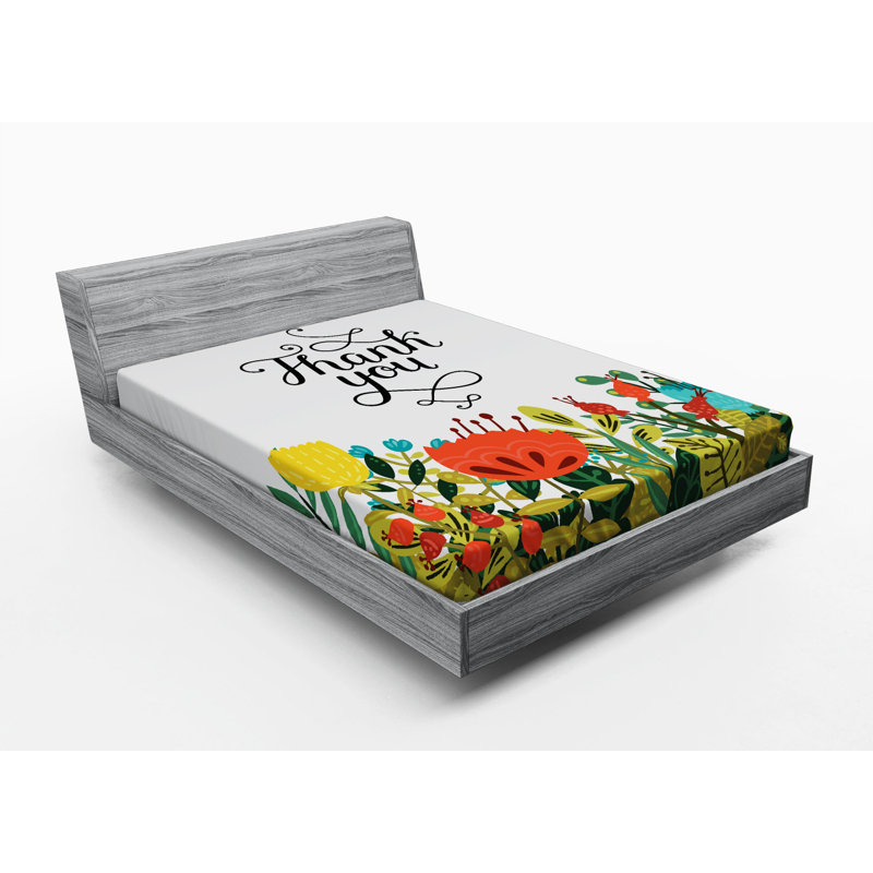 Microfiber Floral Fitted Sheet, Full Fitted Sheet