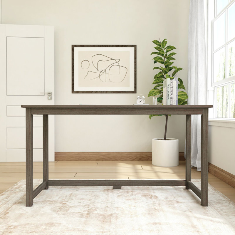 Essays Large Writing Desk, Clay, 29.75"H x 55.25"W x 19.75"D