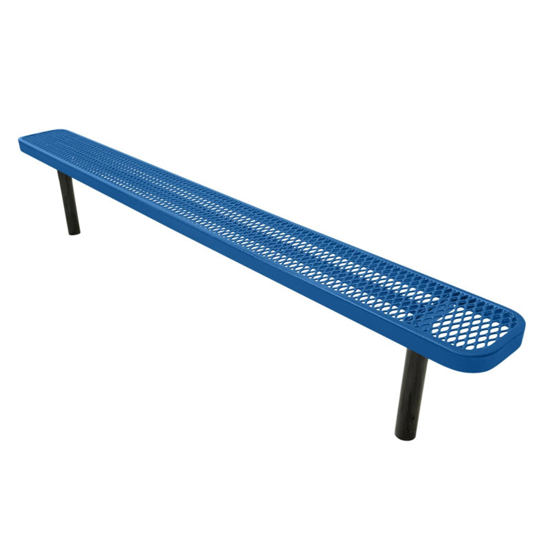 Banc extensible, bleu foncé texturé, 2,44 m (8 pi), sans dossier, à encastrer dans le sol, Bleu foncé texturé