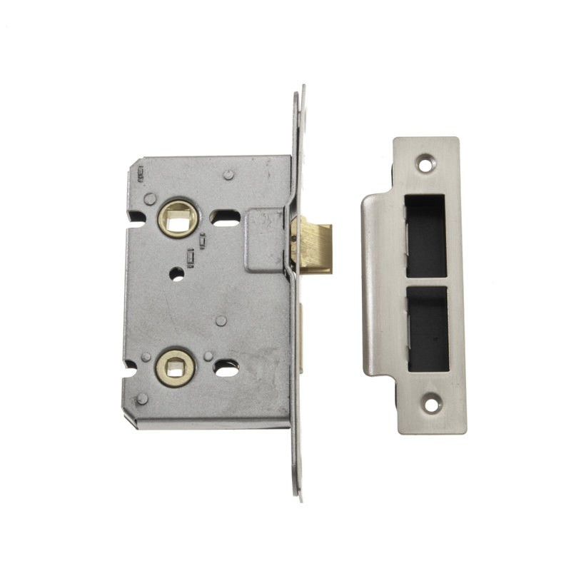 Hulme Bathroom Ce Tested Polished Stainless Steel Lock, 15cm H x 2.3cm W x 6.5cm D, Satin Stainless Steel