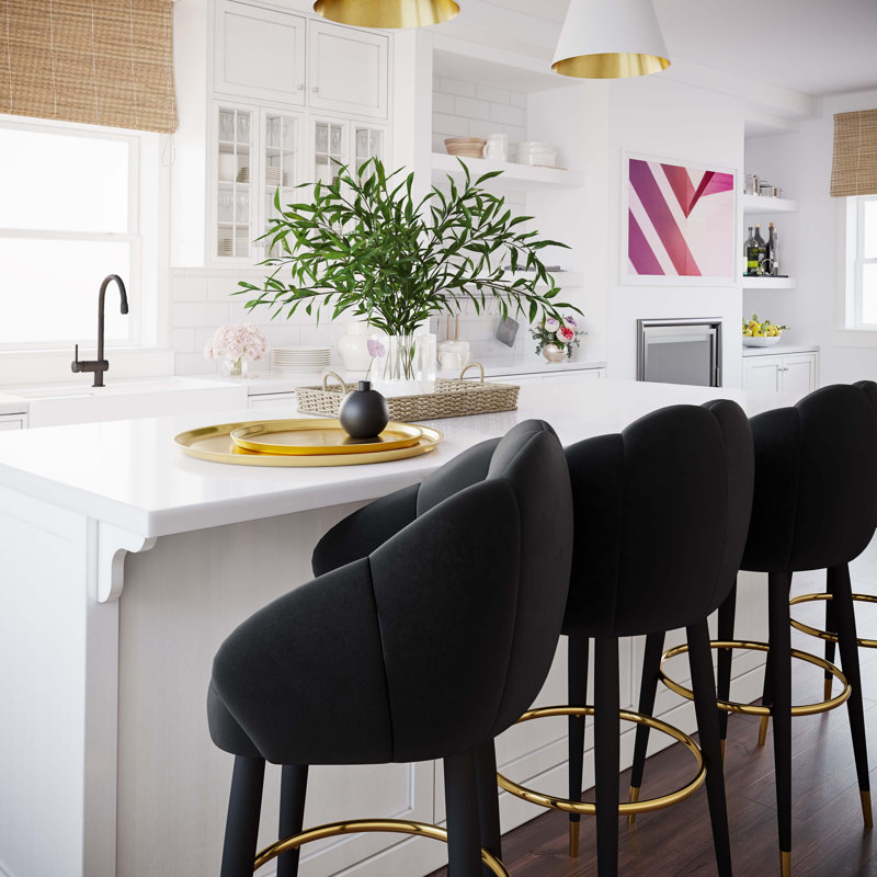 Myla Swivel Stool, Black, Counter Stool (25.6” Seat Height)