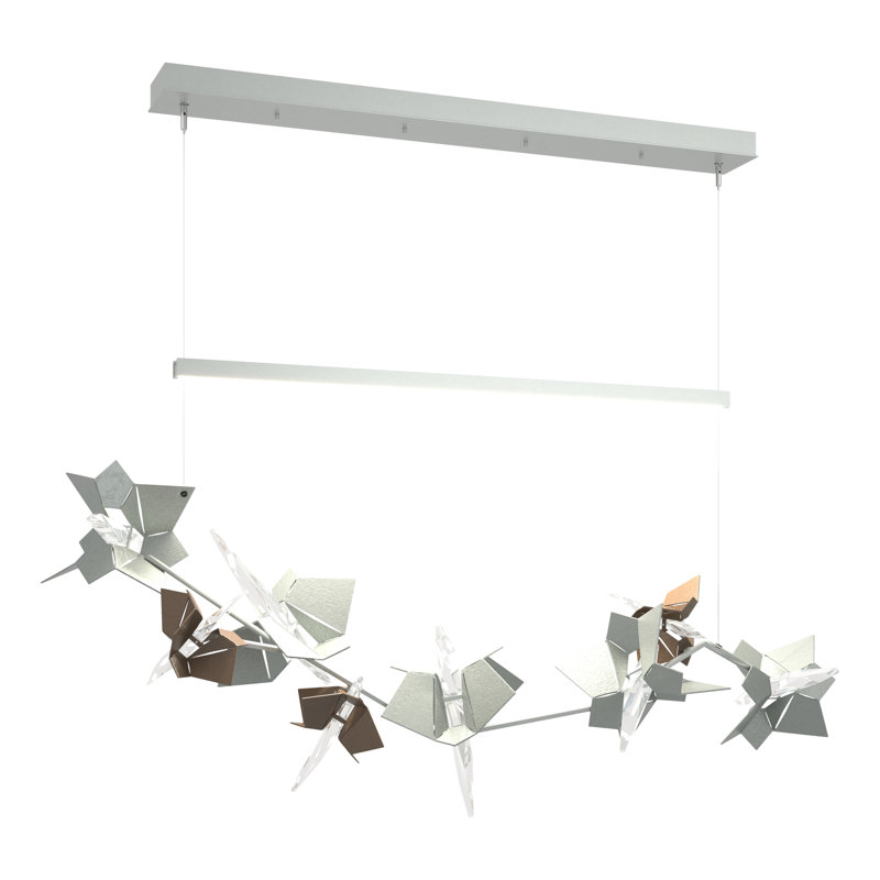 Belladonna Kitchen Island LED Pendant with Crystal Accents, Modern Brass, Bronze