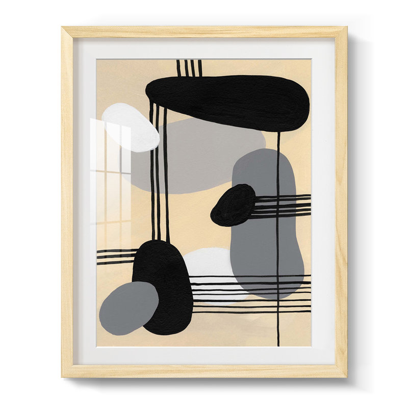 «Interconnected Shapes II», impression encadrée, H 28,5 po x l 20,5 po, Naturel