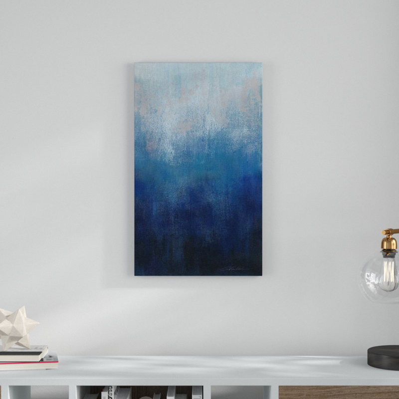 « silver wave i », reproduction de peinture à l’acrylique sur toile, H 30 po x l 18 po x P 1 po, Toile tendue
