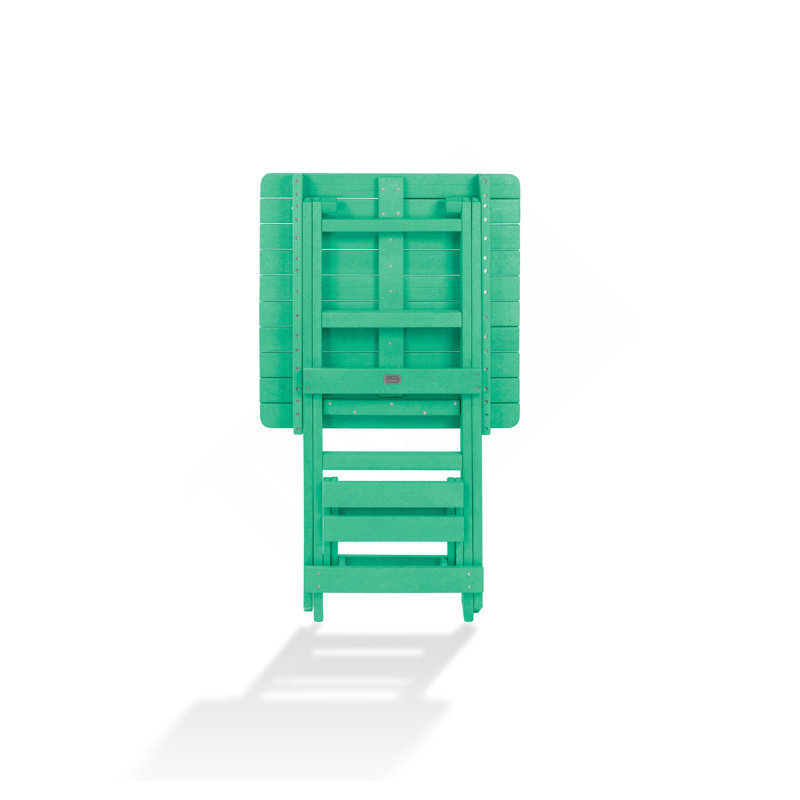 Summit Ridge Fully Assembled All-Weather Recycled HDPE Outdoor Folding Bar Table, Black, Green