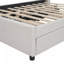 Lit plateforme double tapissier pleine grandeur avec 2 tiroirs et 1 lit gigogne simple, tête de lit classique, beige-132254687-132254657