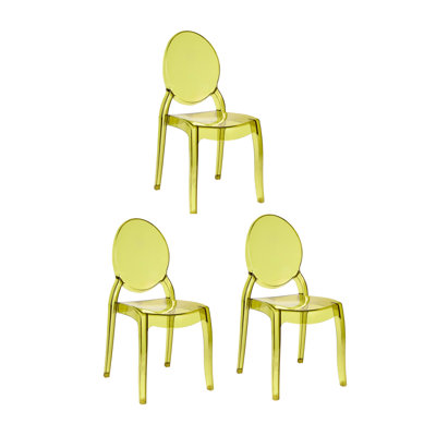 Ensemble de 3 chaises sans accoudoirs en résine Sophia Chivari