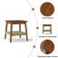Table d'appoint de style Mid-Century 23 "avec tablette tissée, table d'appoint avec rangement Boho, tables de chevet, petite table d'appoint