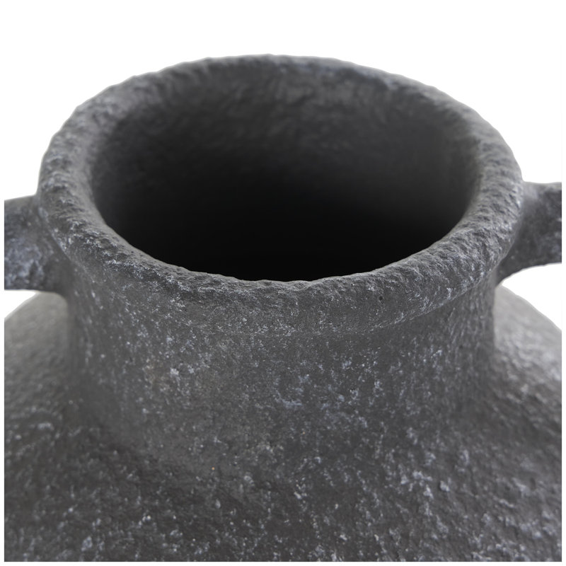 Vase de table en céramique Calila fait à la main avec finition texturée et poignées