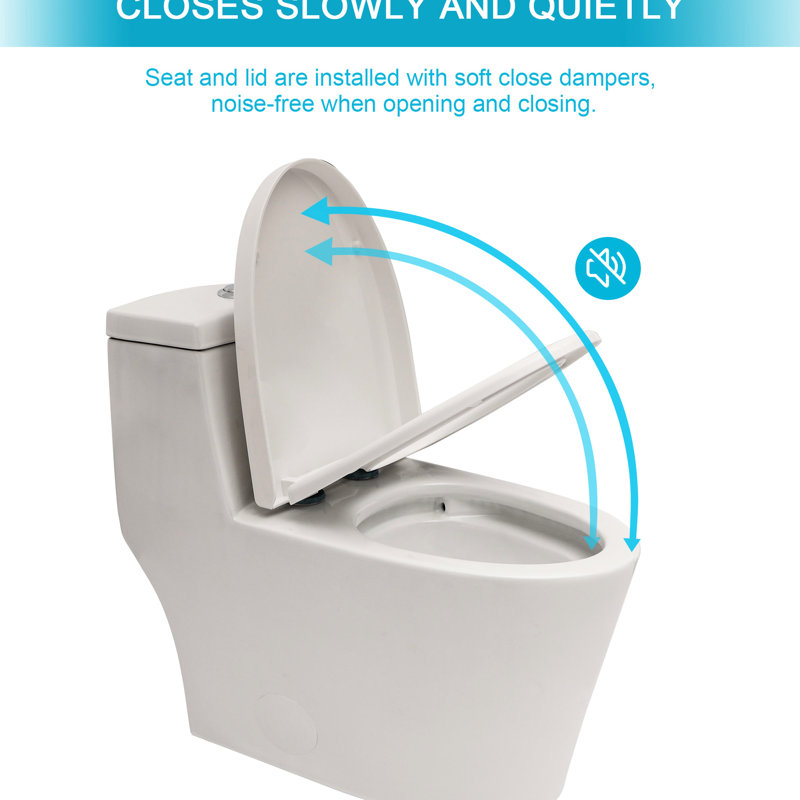 One Ceramic Toilet With Advanced Flushing Technology And Silent Seat Fully Skirted Bowl Comfortable