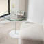 Table d'appoint moderne, blanche, 19,7 po x 19,7 po x 19,7 po | Plateau 100% verre trempé, cadre 100% métal | Conception élégante et durable, parfaite pour le salon, la chambre à coucher ou le bureau | Décoration contemporaine pour la maison-986356648-986356661