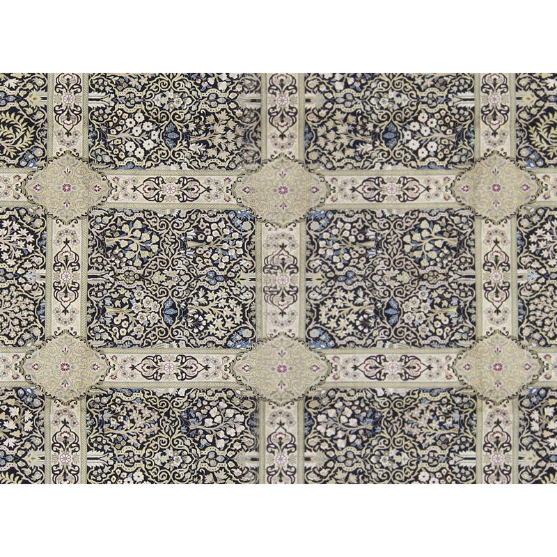 Tapis beige noué à la main de haute qualité