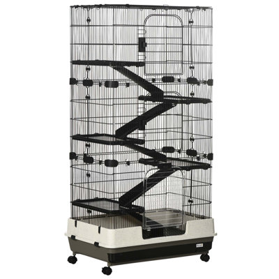 Portable Multi-Functional Small Animal Cage with Wheels for Convenience