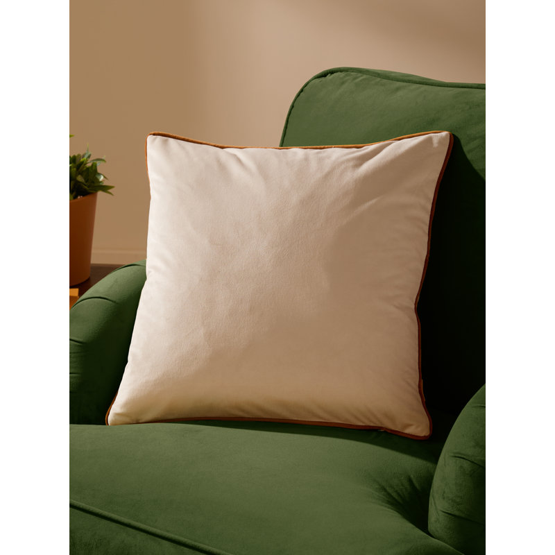 Meridian Square Cushion, Ecru/Ginger