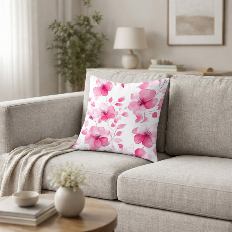Coussin French Country - Coussin rose fuchsia, H 16 po x l 16 po