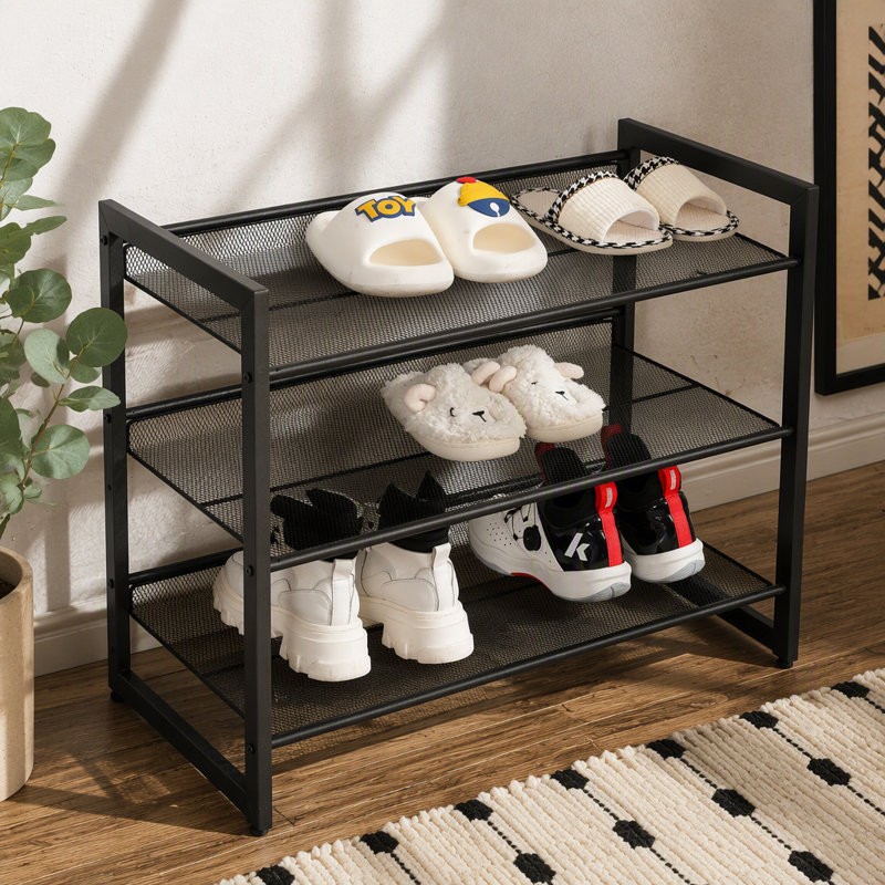 Range-chaussures réglable à 3 niveaux, organisateur de rangement pour chaussures autoportant avec tablettes de rangement convenant à l'entrée principale, vestibule
