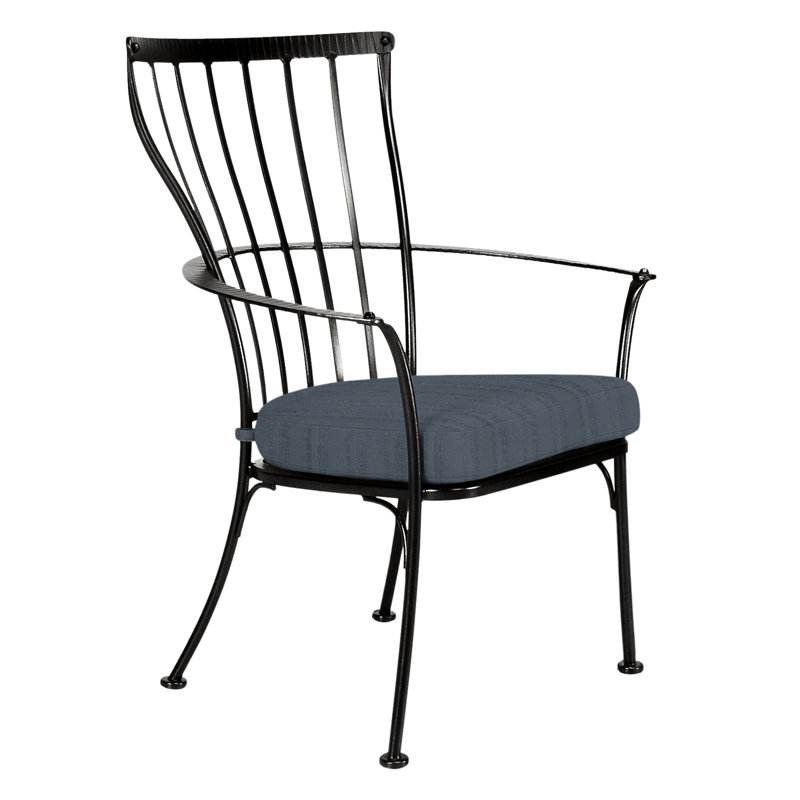 Monterra Outdoor Dining Armchair, Carbon Black, Sash Denim