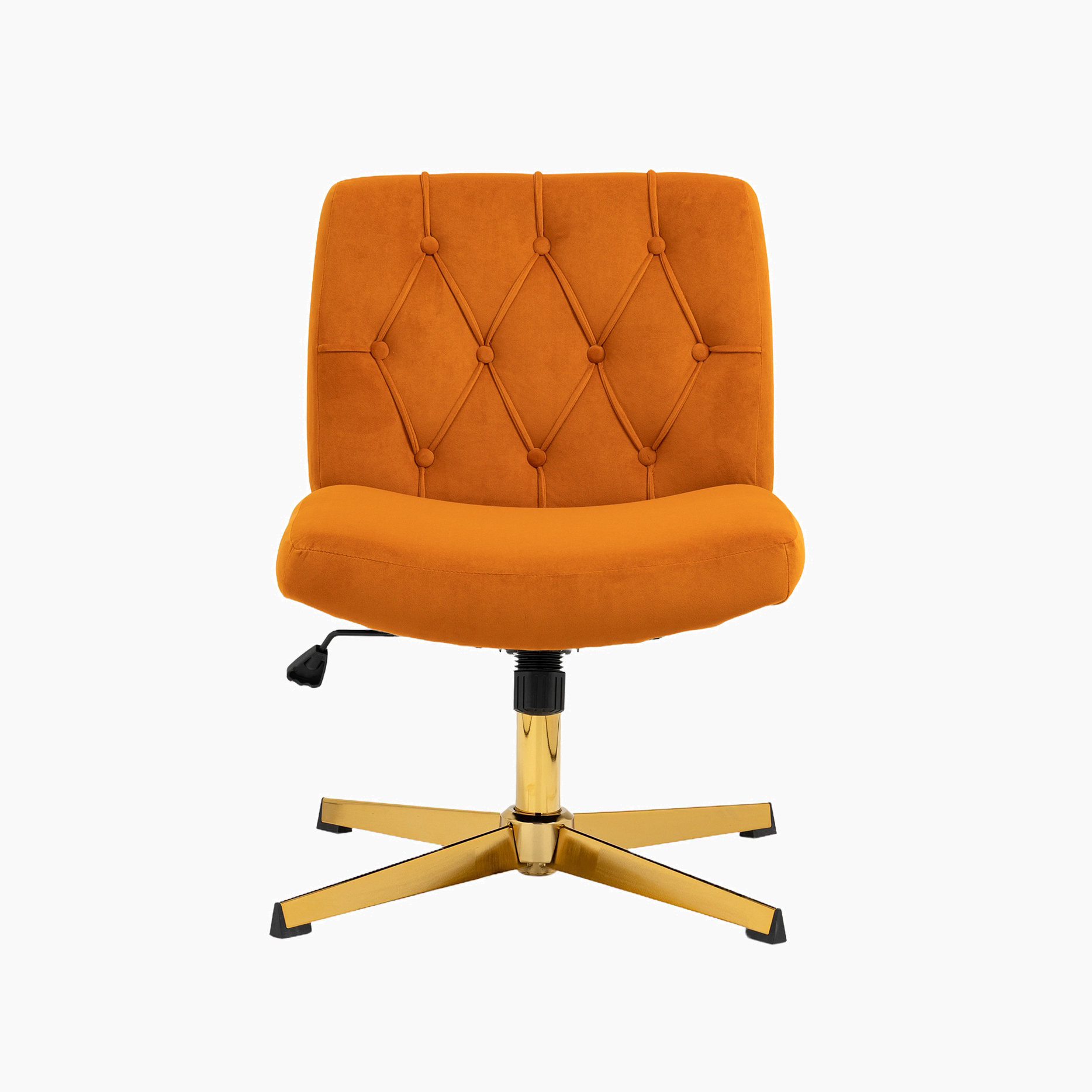 Orange velvet office online chair